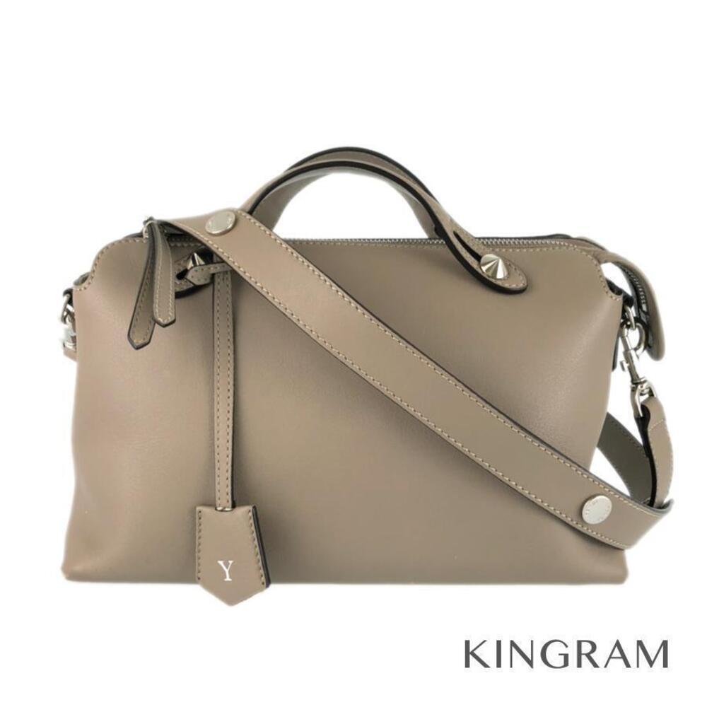 Fendi By The Way Leather Shoulder Bag Gray Leather Handbag